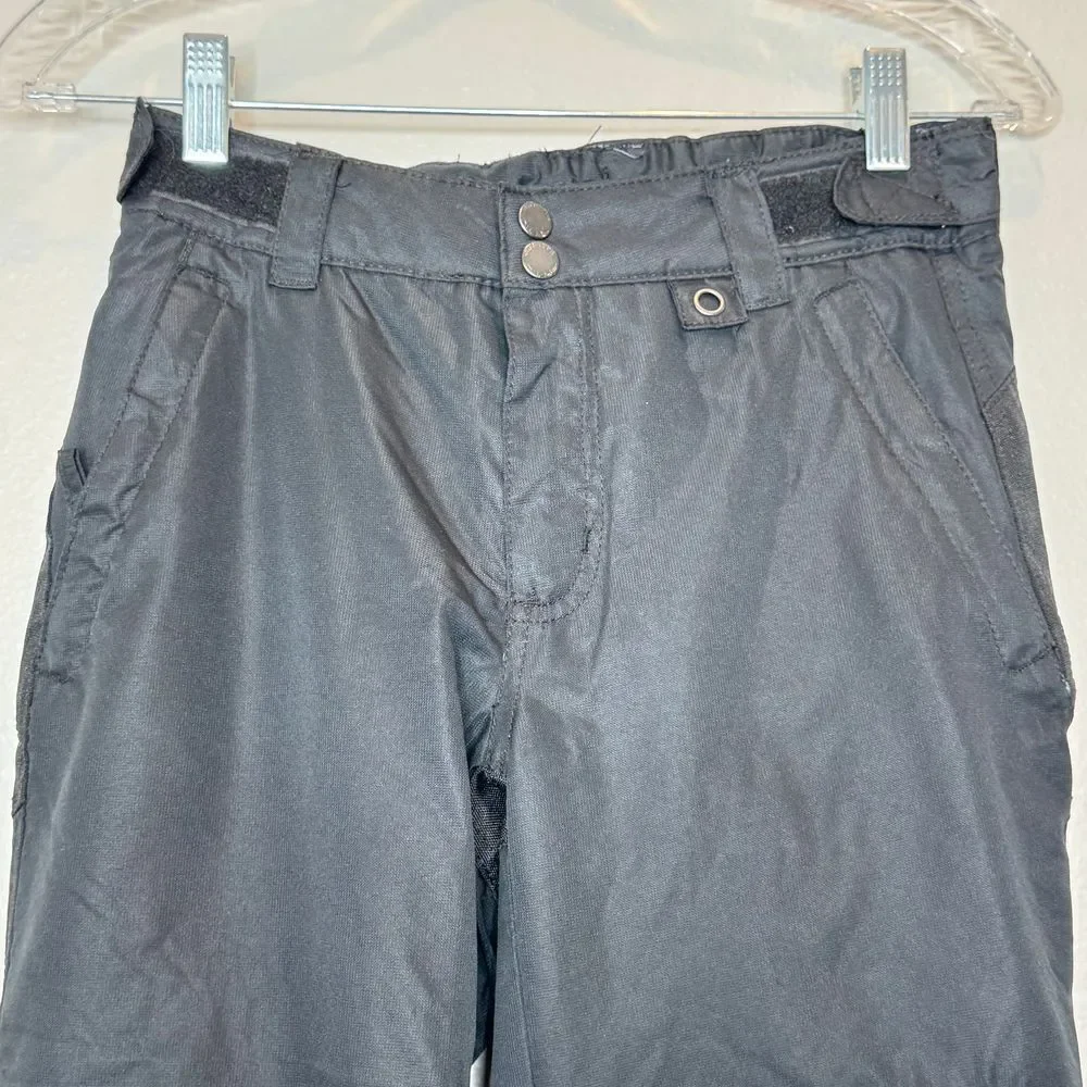 SKIGEAR Ski‎ Snow Board Pants YOUTH MED Black Front Zip Gators Reinforced Rear